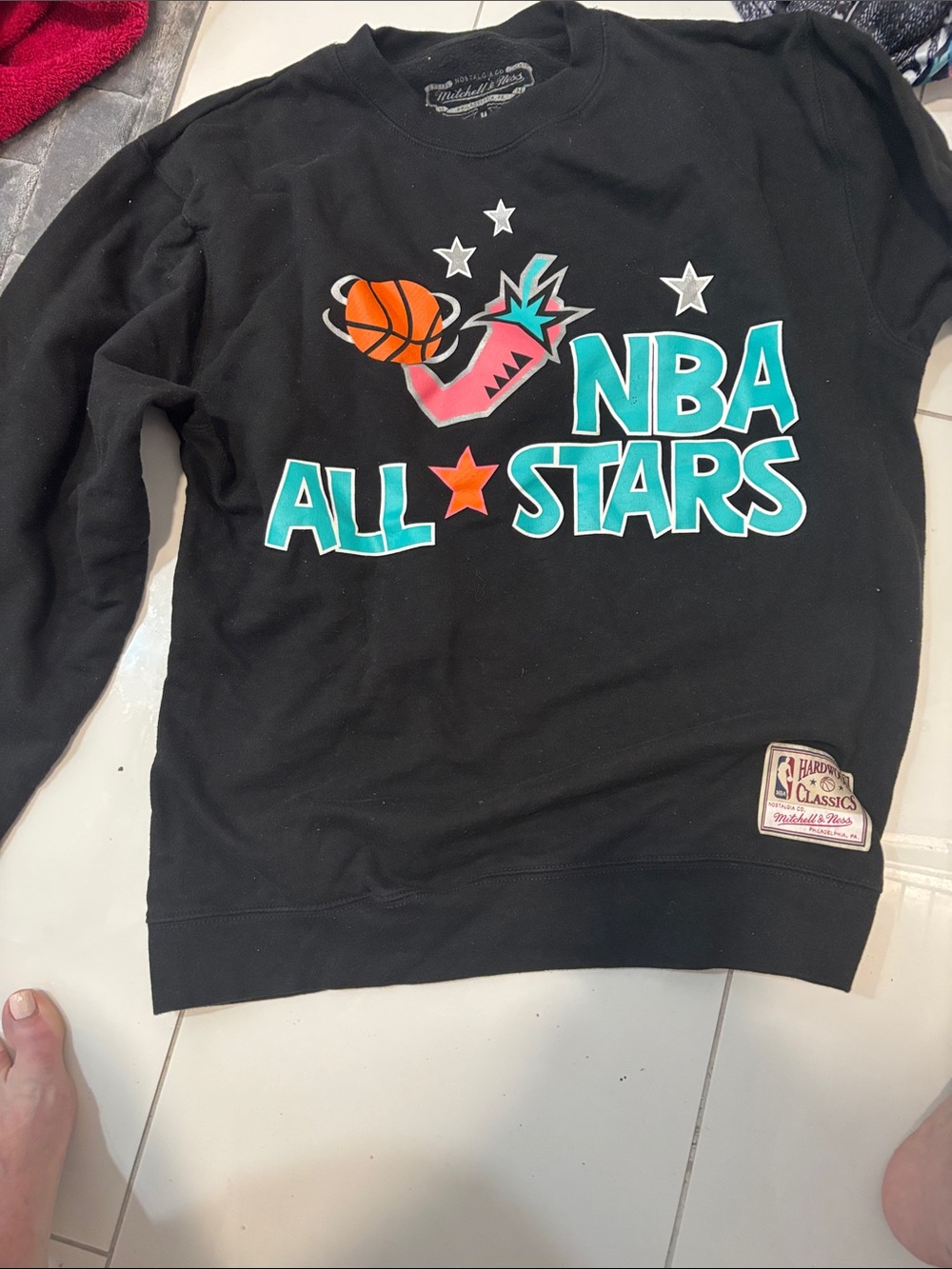 Mitchell & Ness NBA All-Stars Black Crewneck Sweatshirt